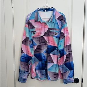 Sale! ☄️Colorful Geometric Button-Up Shirt